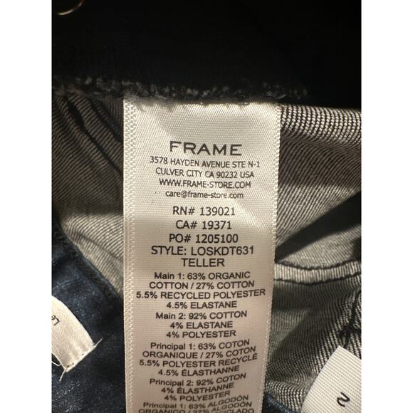 Frame Womens jeans Le One Skinny two tone dark and black wash Size 2 - Picture 7 of 7